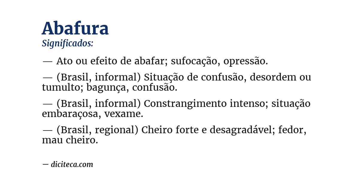 Significado de abafura