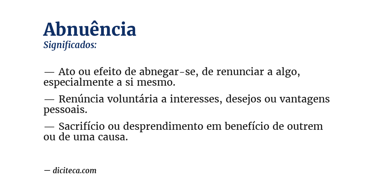 Significado de abnuência