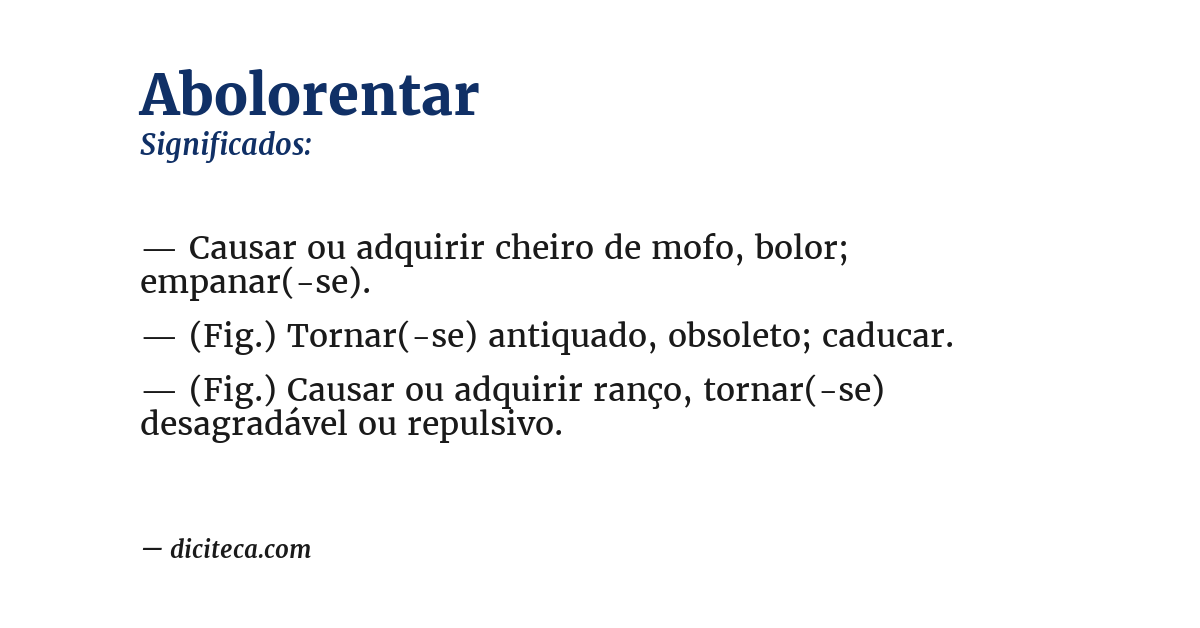 Significado de abolorentar