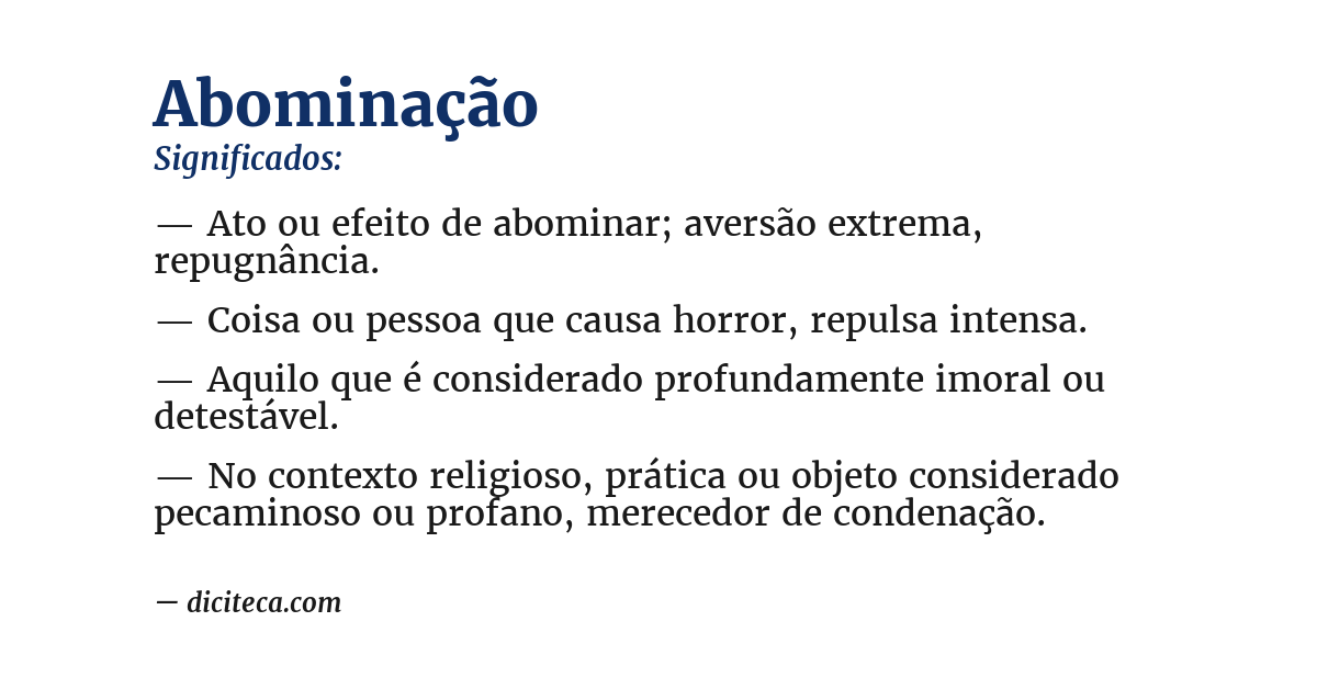 Significado de abominação