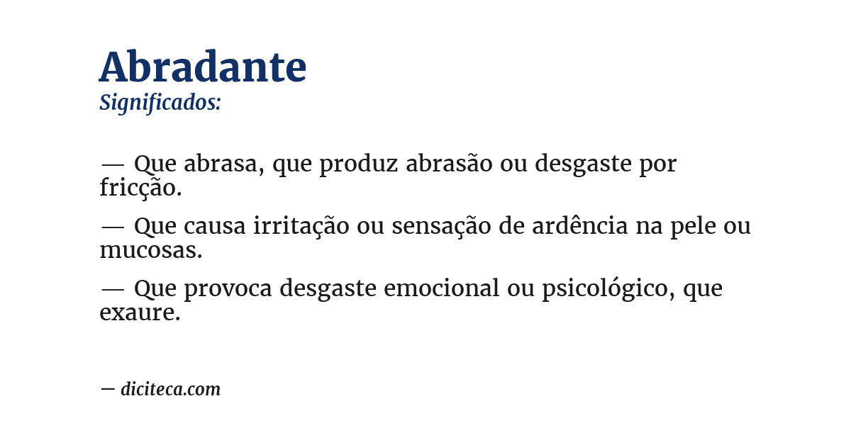 Significado de abradante