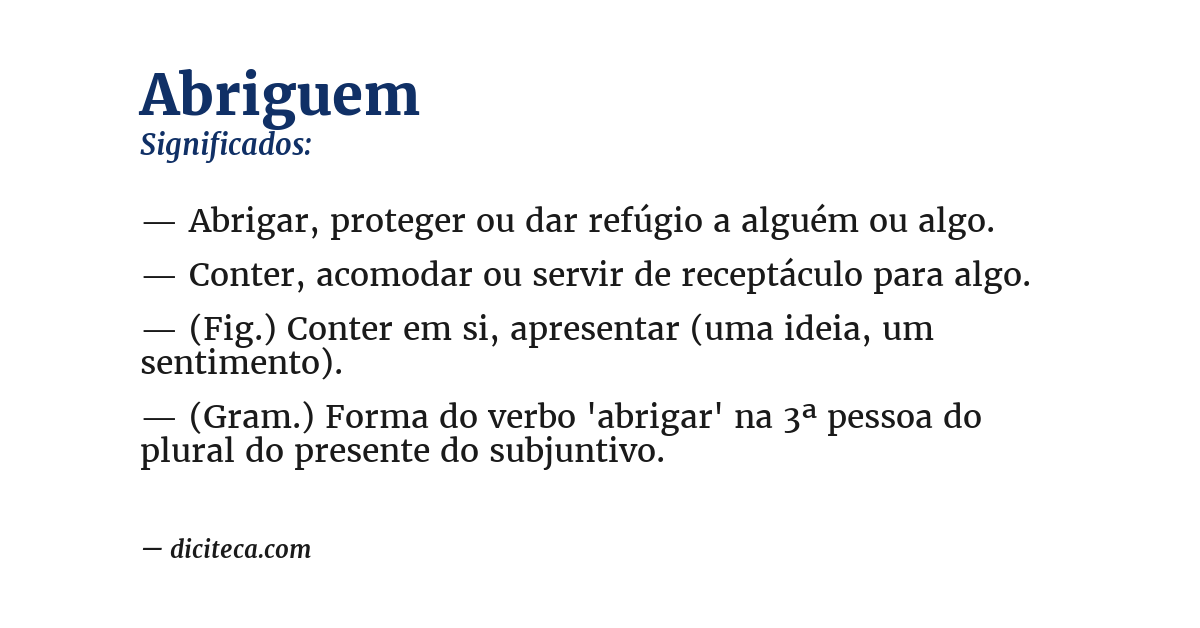 Significado de abriguem