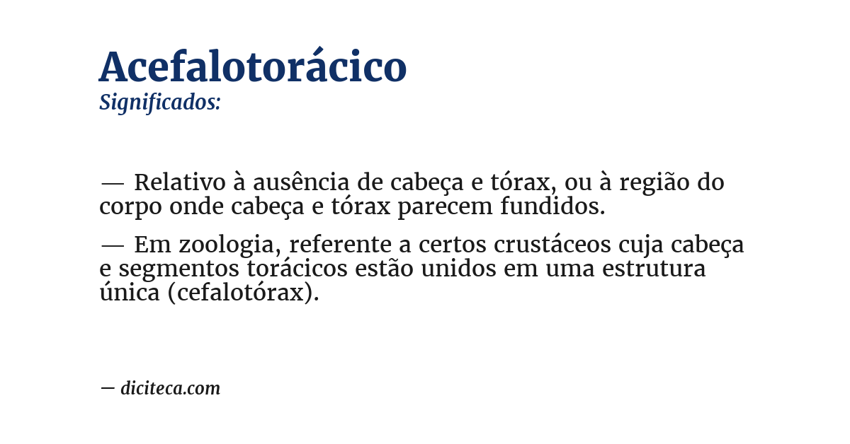 Significado de acefalotorácico