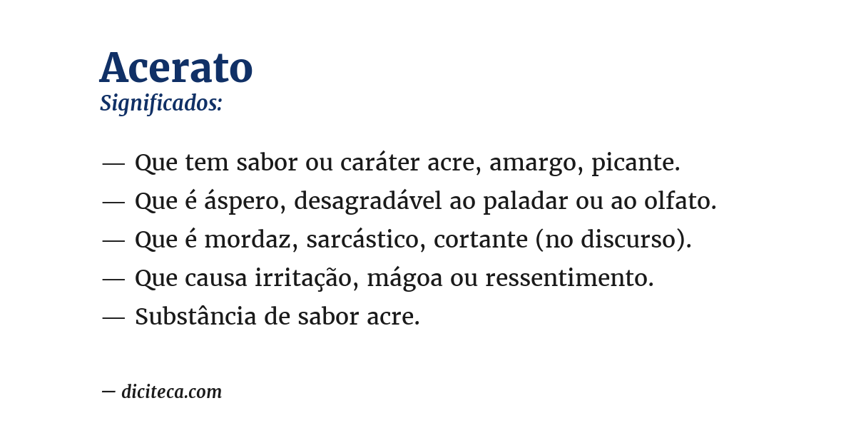 Significado de acerato