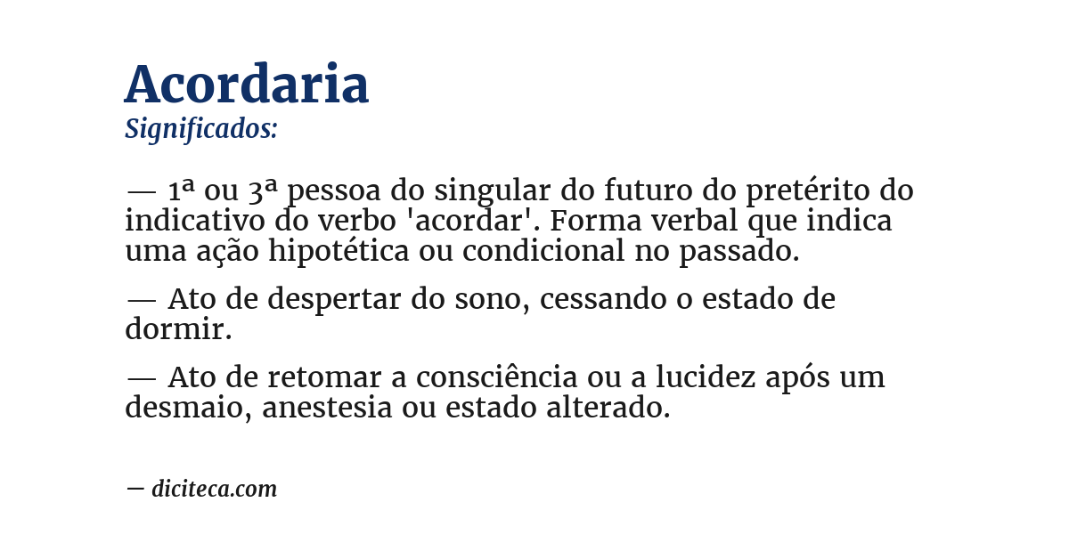 Significado de acordaria