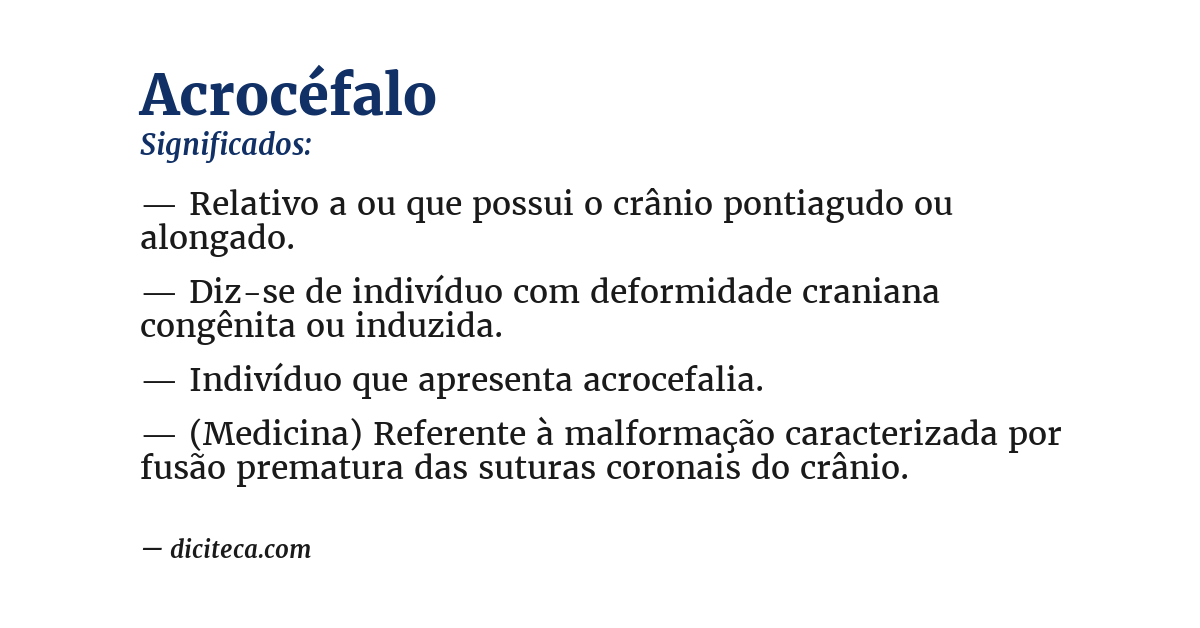 Significado de acrocéfalo
