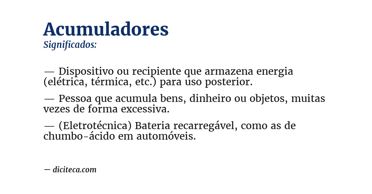 Significado de acumuladores