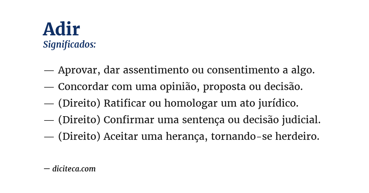 Significado de adir
