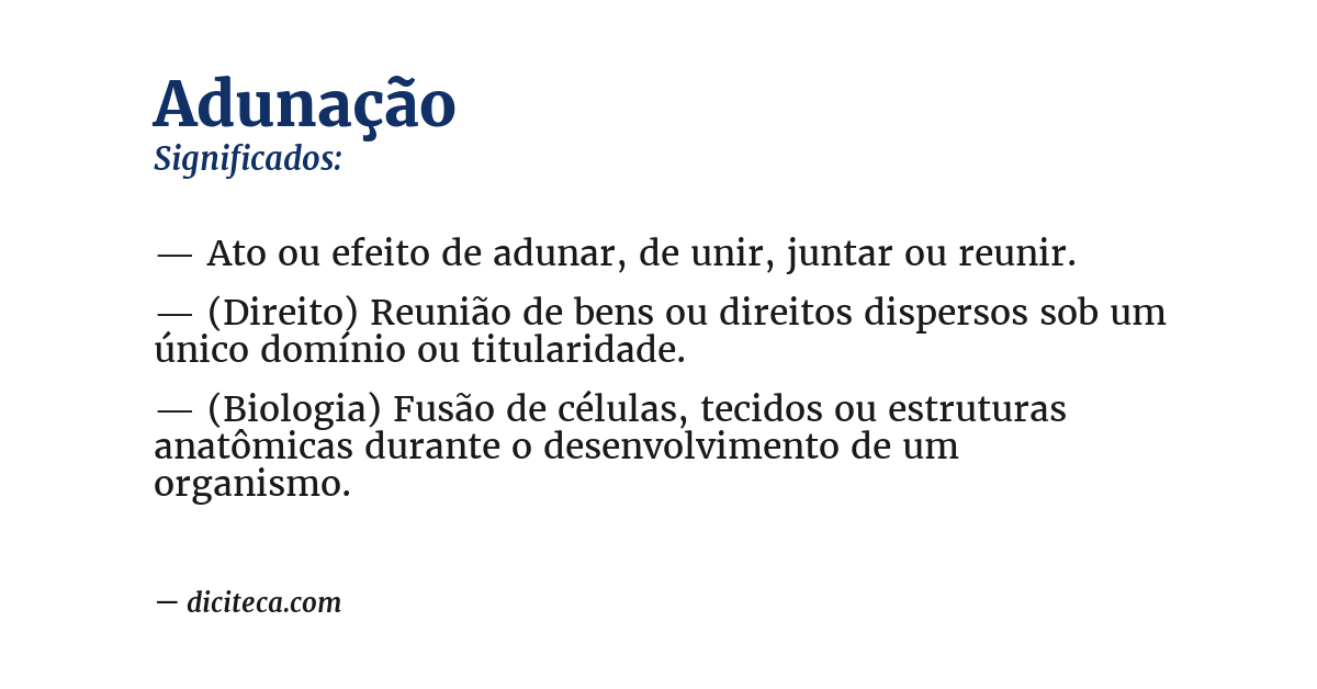 Significado de adunação