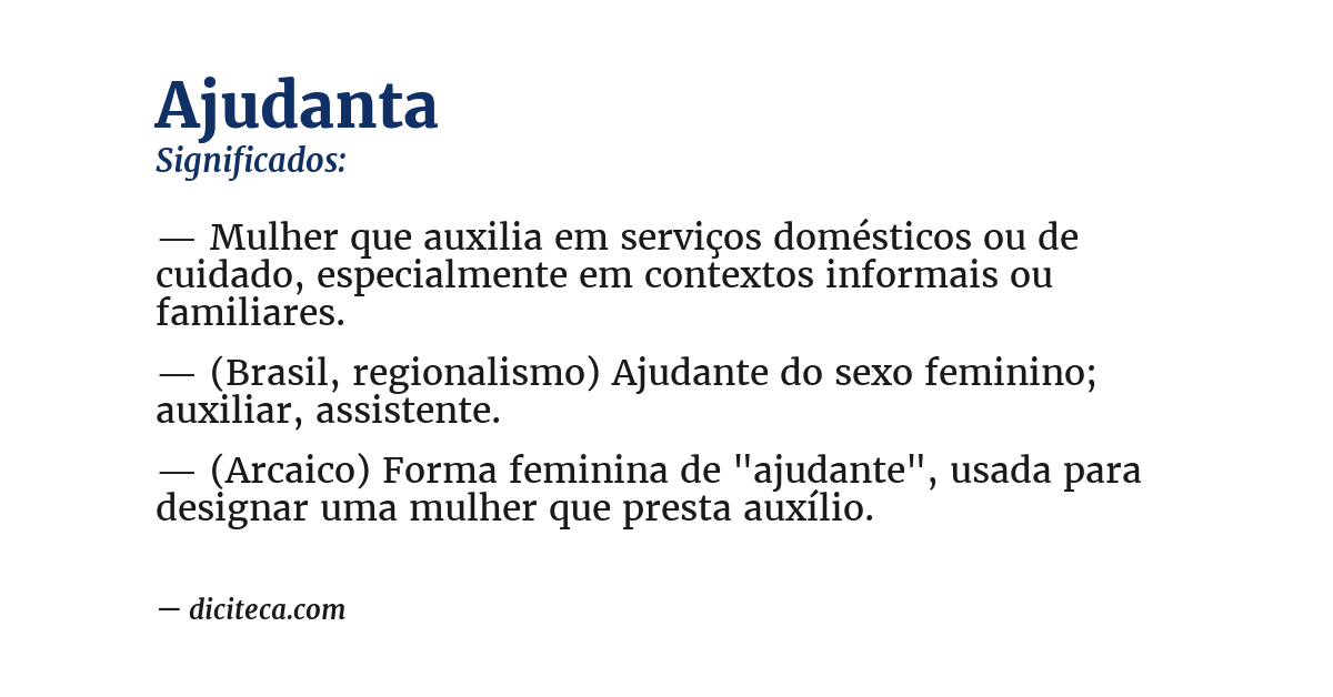 Significado de ajudanta