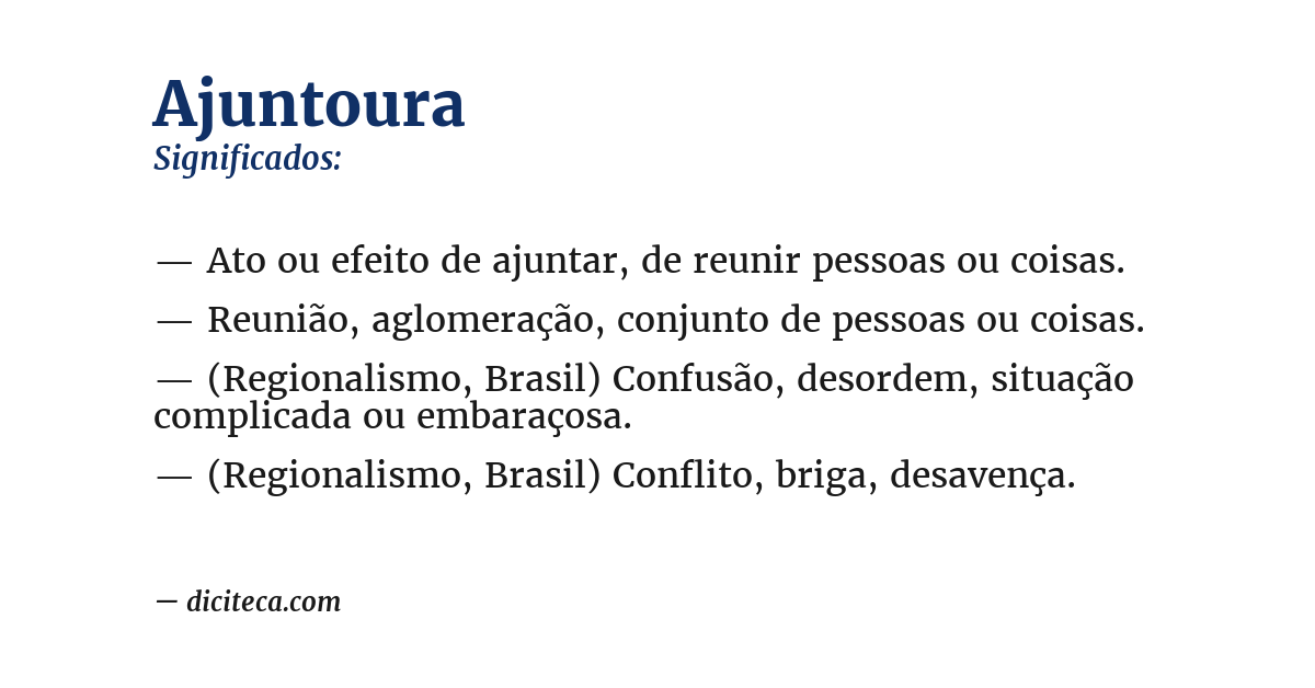Significado de ajuntoura
