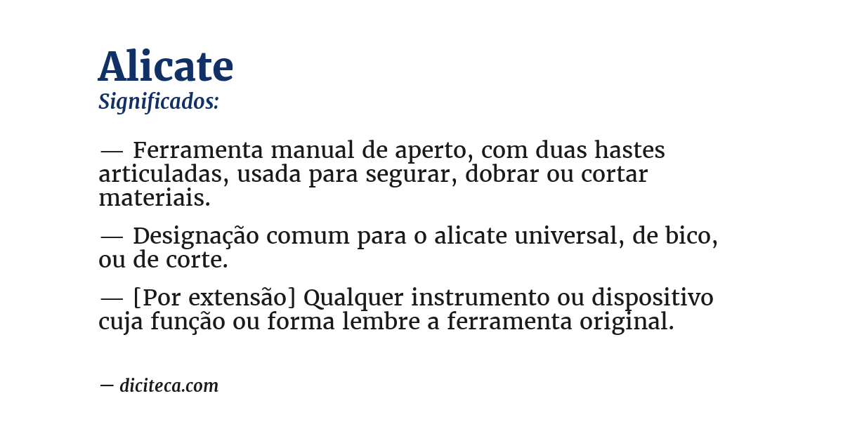 Significado de alicate