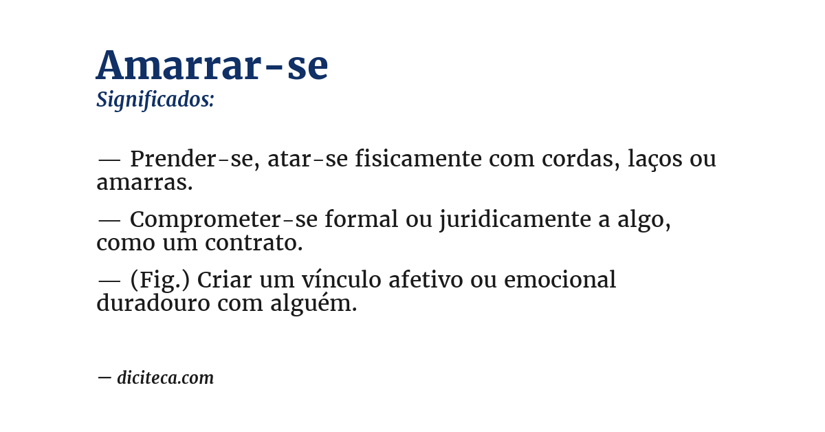 Significado de amarrar-se