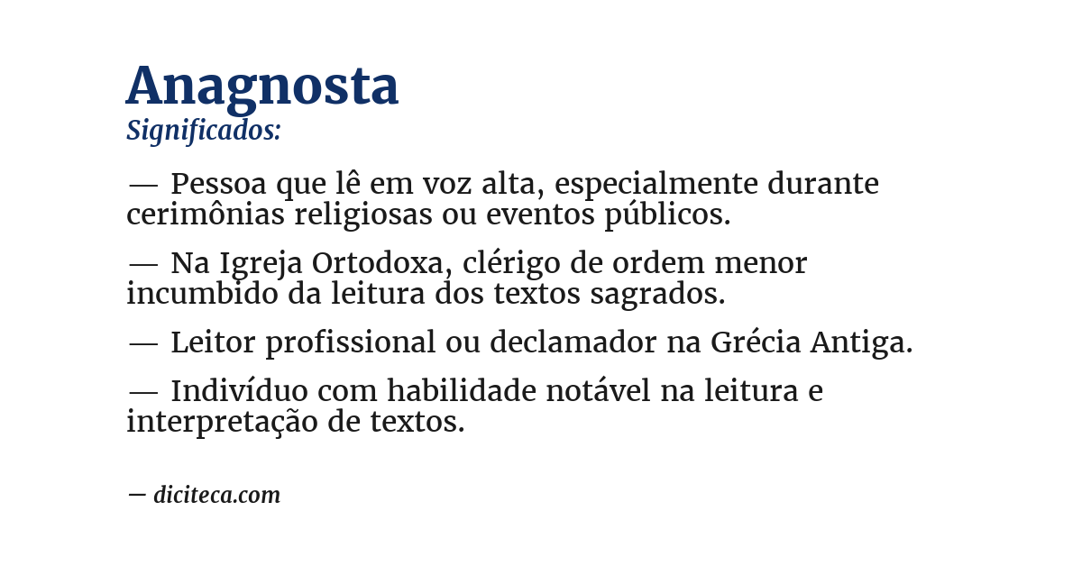 Significado de anagnosta