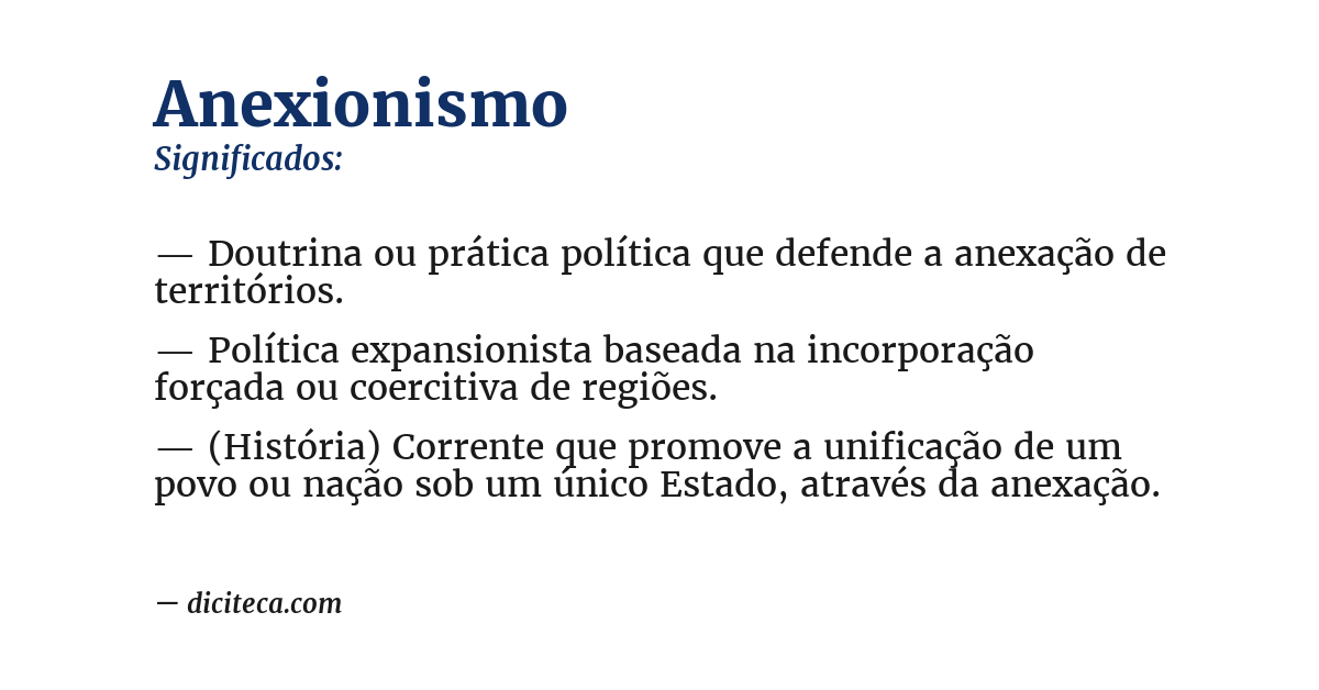 Significado de anexionismo