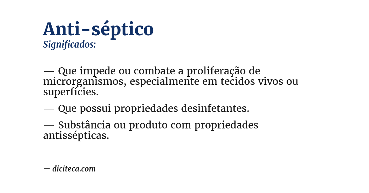 Significado de anti-séptico