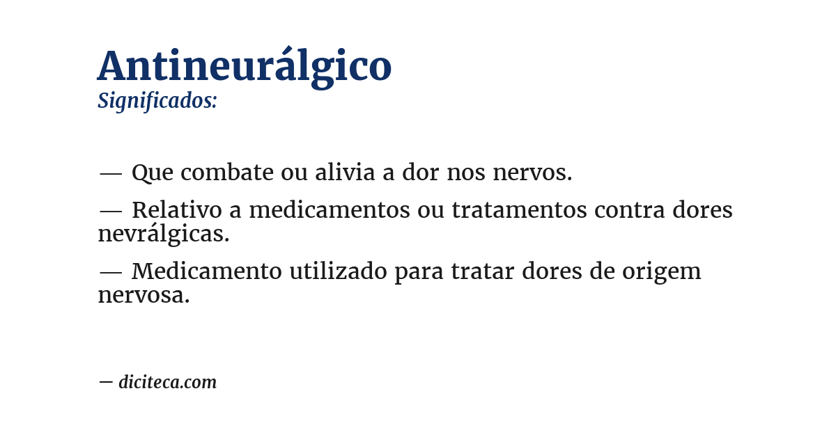Significado de antineurálgico