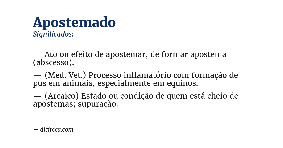 Significado de apostemado