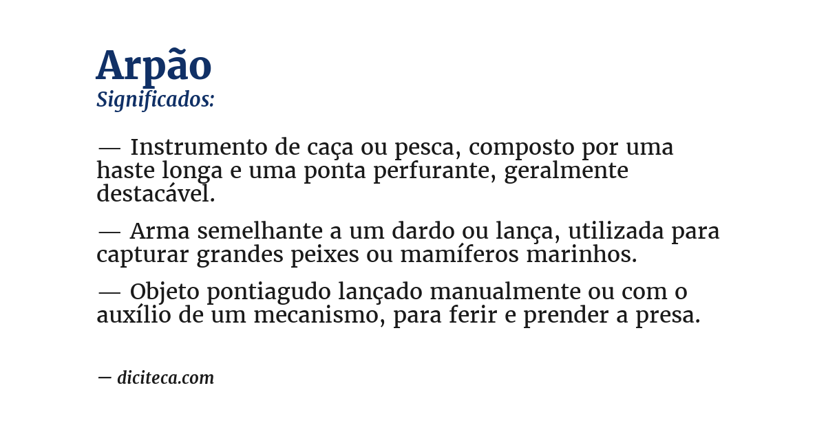 Significado de arpão