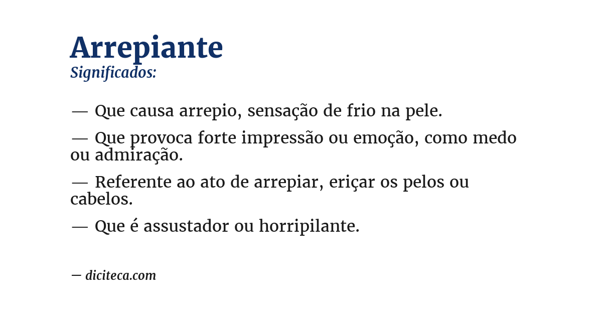 Significado de arrepiante