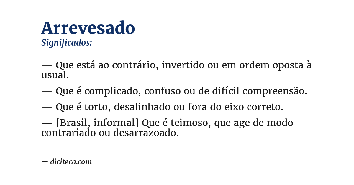 Significado de arrevesado
