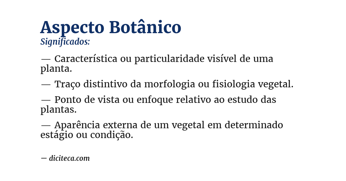 Significado de aspecto botânico