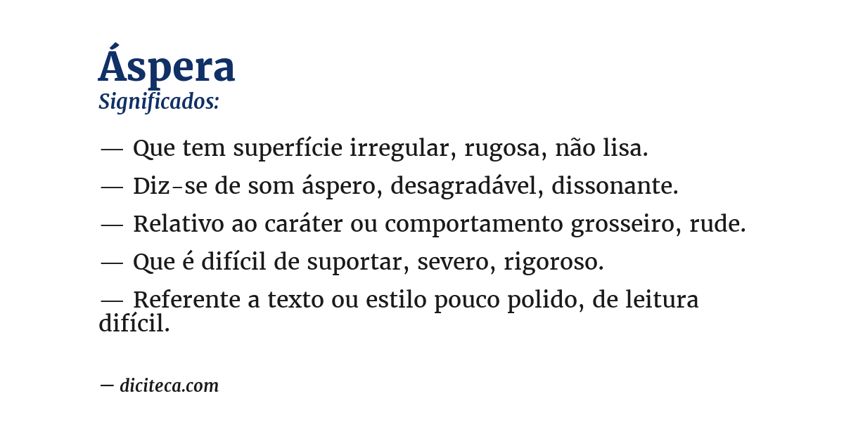 Significado de áspera
