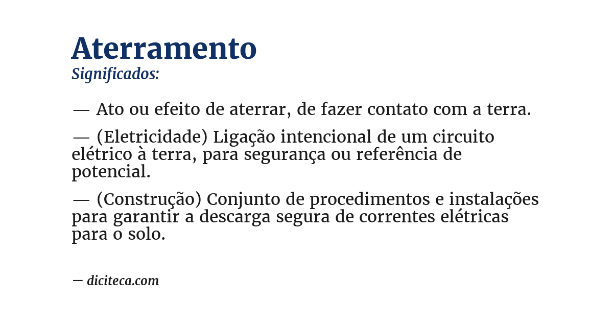 Significado de aterramento