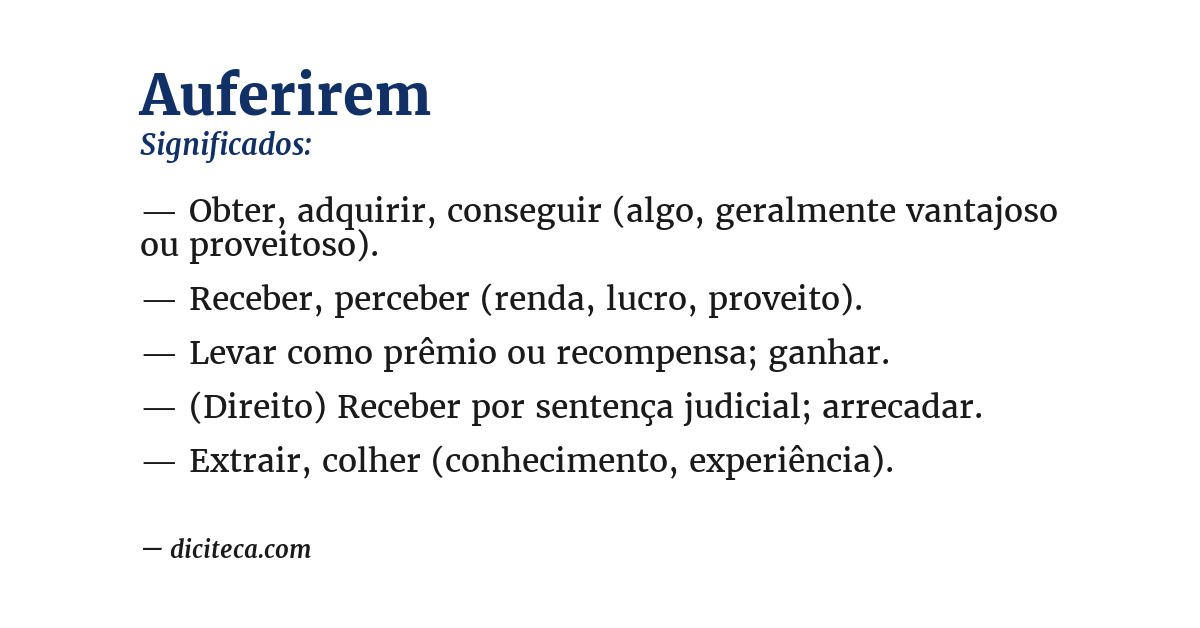 Significado de auferirem