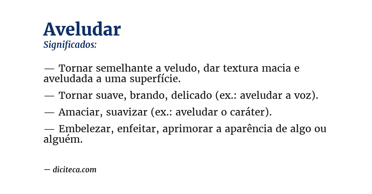 Significado de aveludar