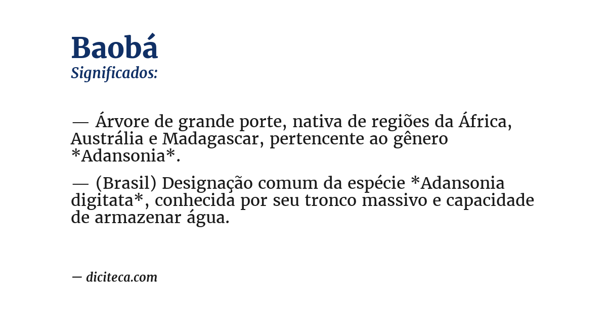 Significado de baobá