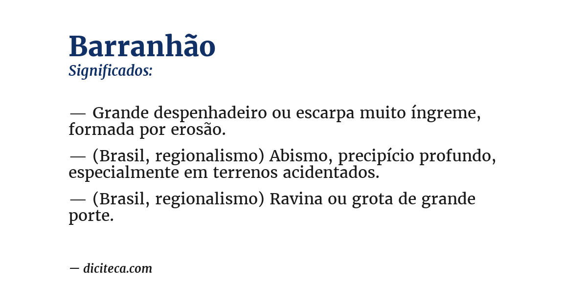 Significado de barranhão