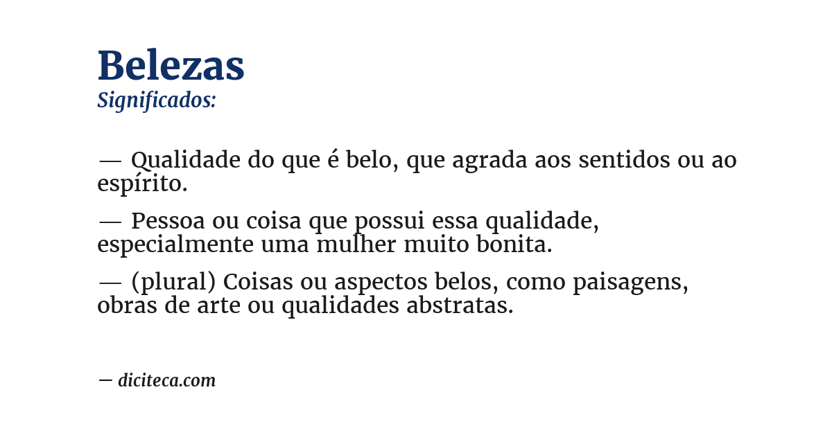 Significado de belezas