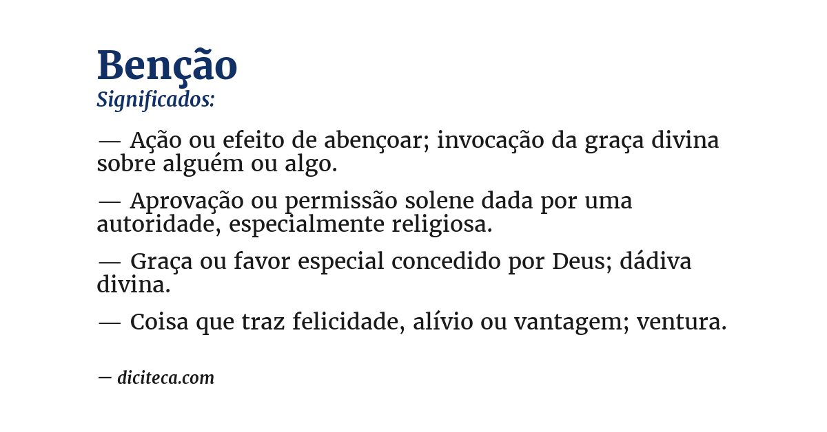 Significado de benção