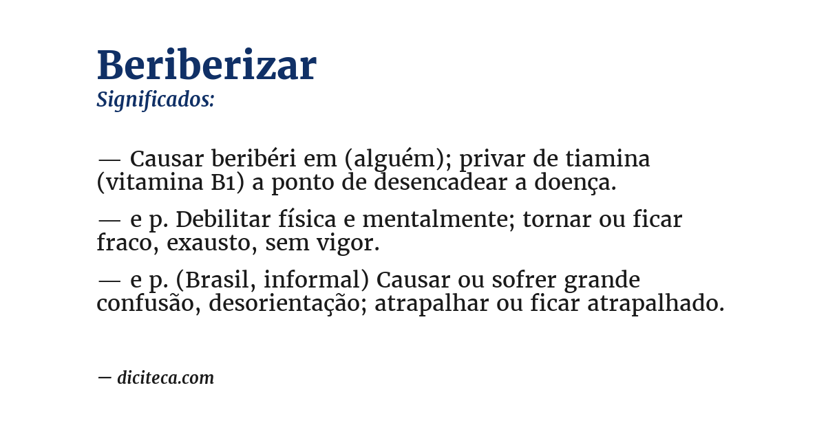 Significado de beriberizar