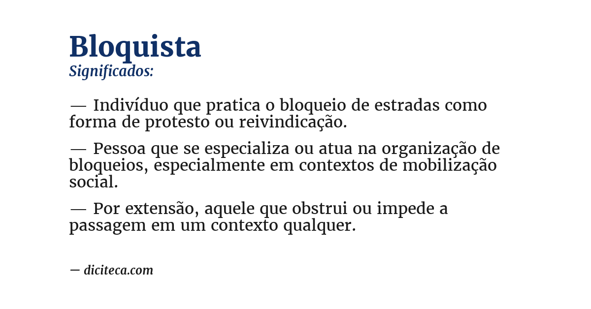 Significado de bloquista