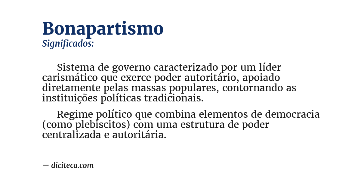 Significado de bonapartismo