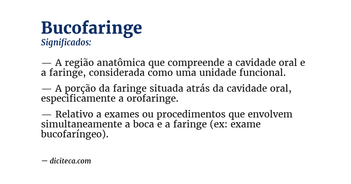 Significado de bucofaringe