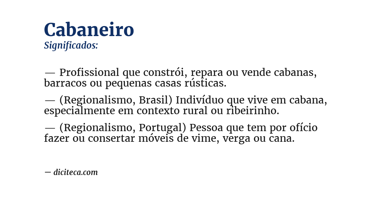 Significado de cabaneiro