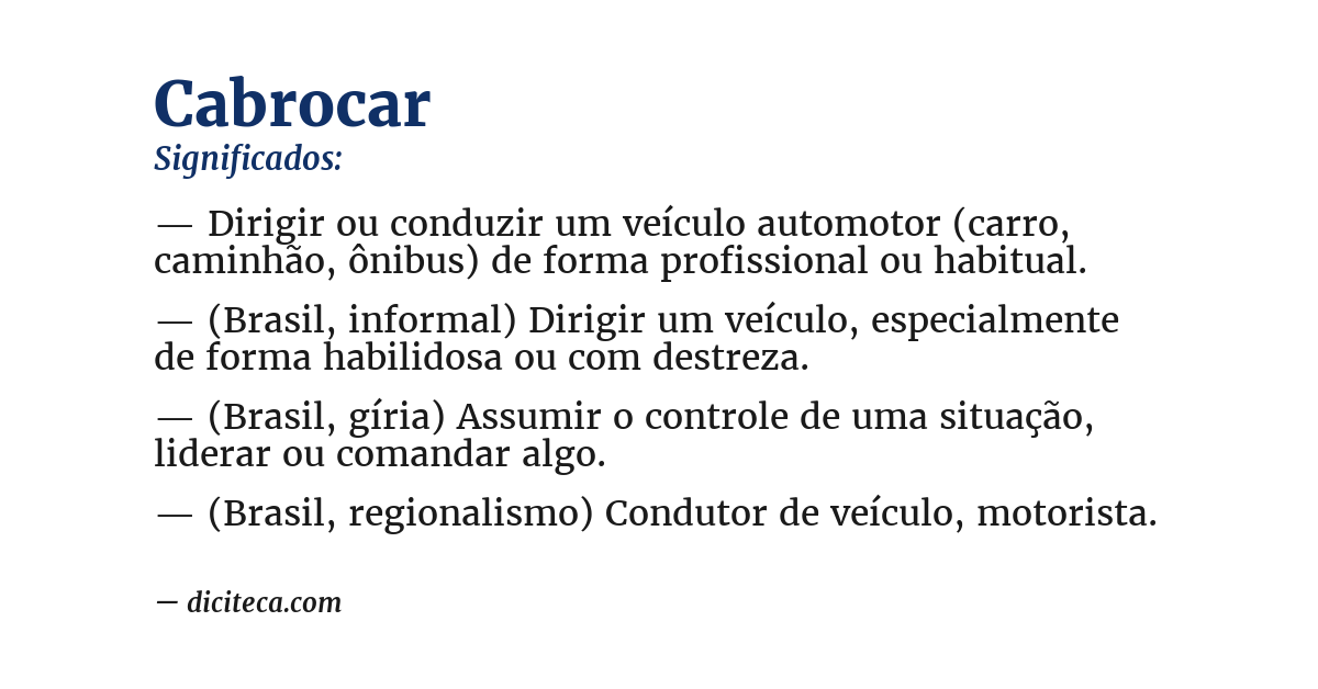 Significado de cabrocar