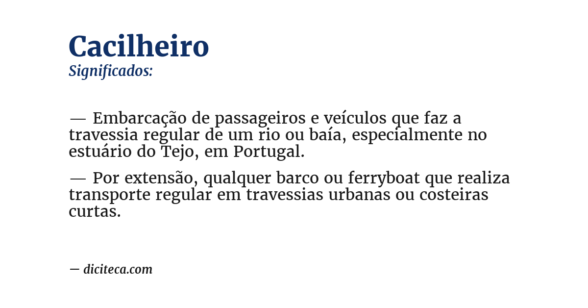 Significado de cacilheiro