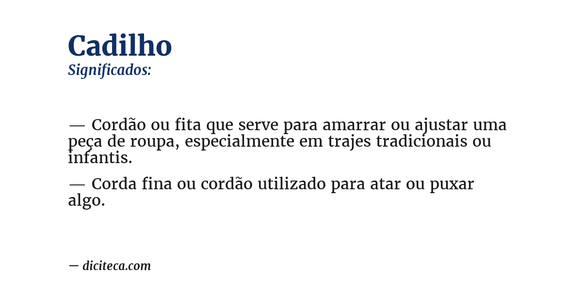Significado de cadilho