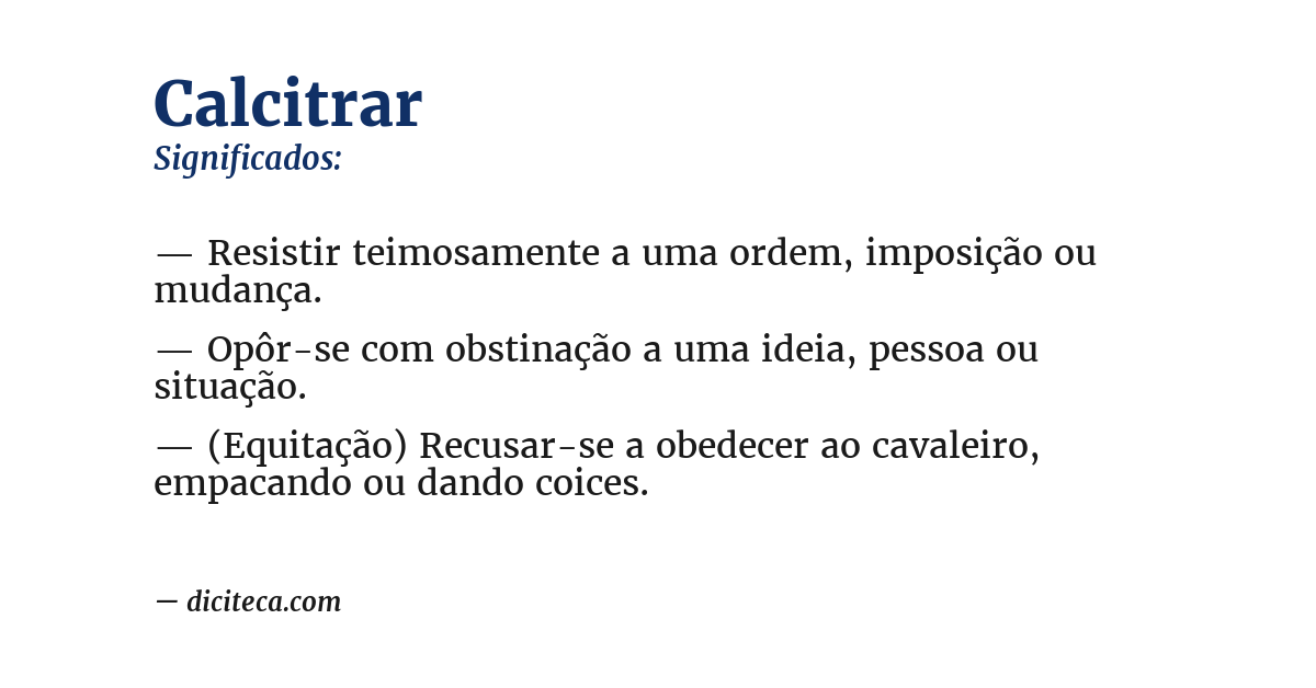 Significado de calcitrar