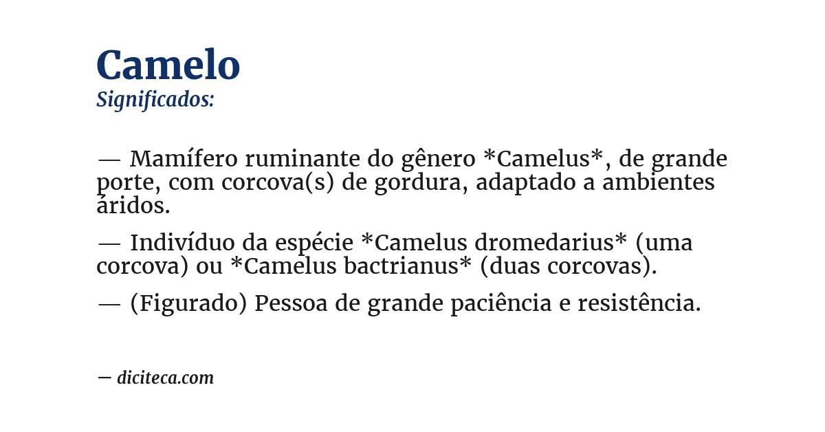 Significado de camelo