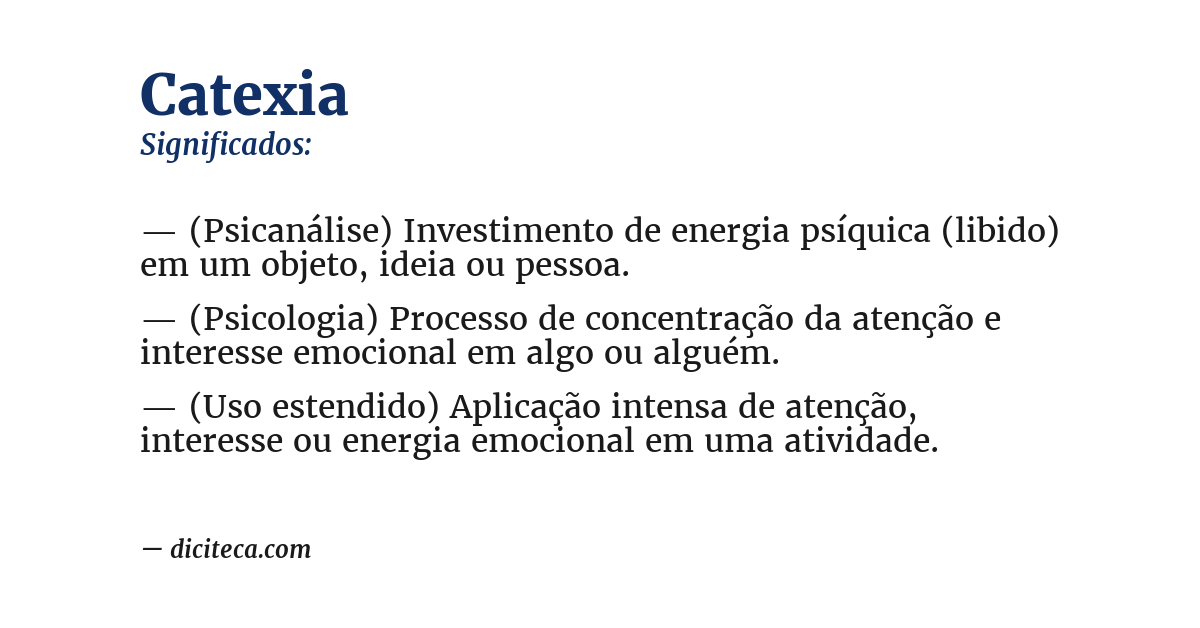 Significado de catexia