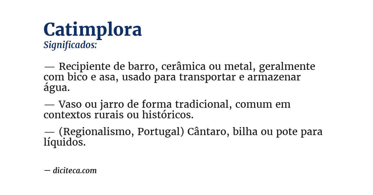 Significado de catimplora