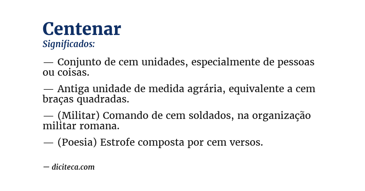 Significado de centenar