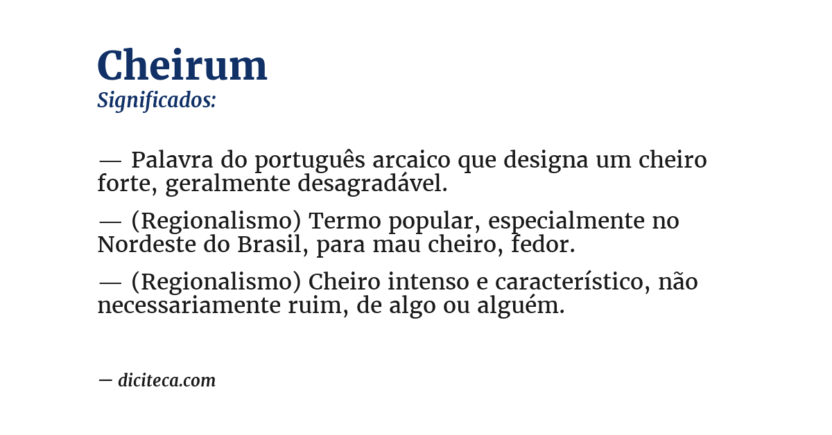 Significado de cheirum