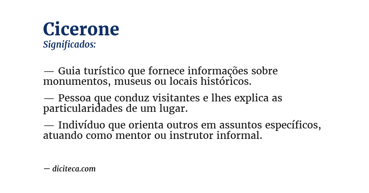 Significado de cicerone