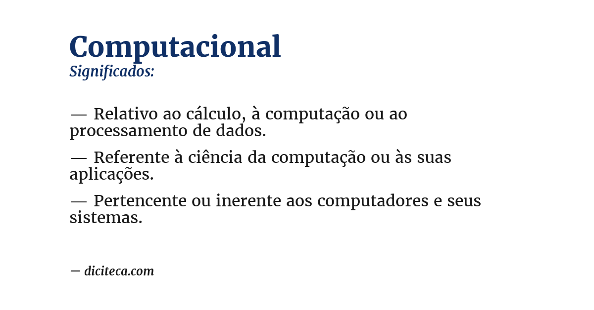 Significado de computacional